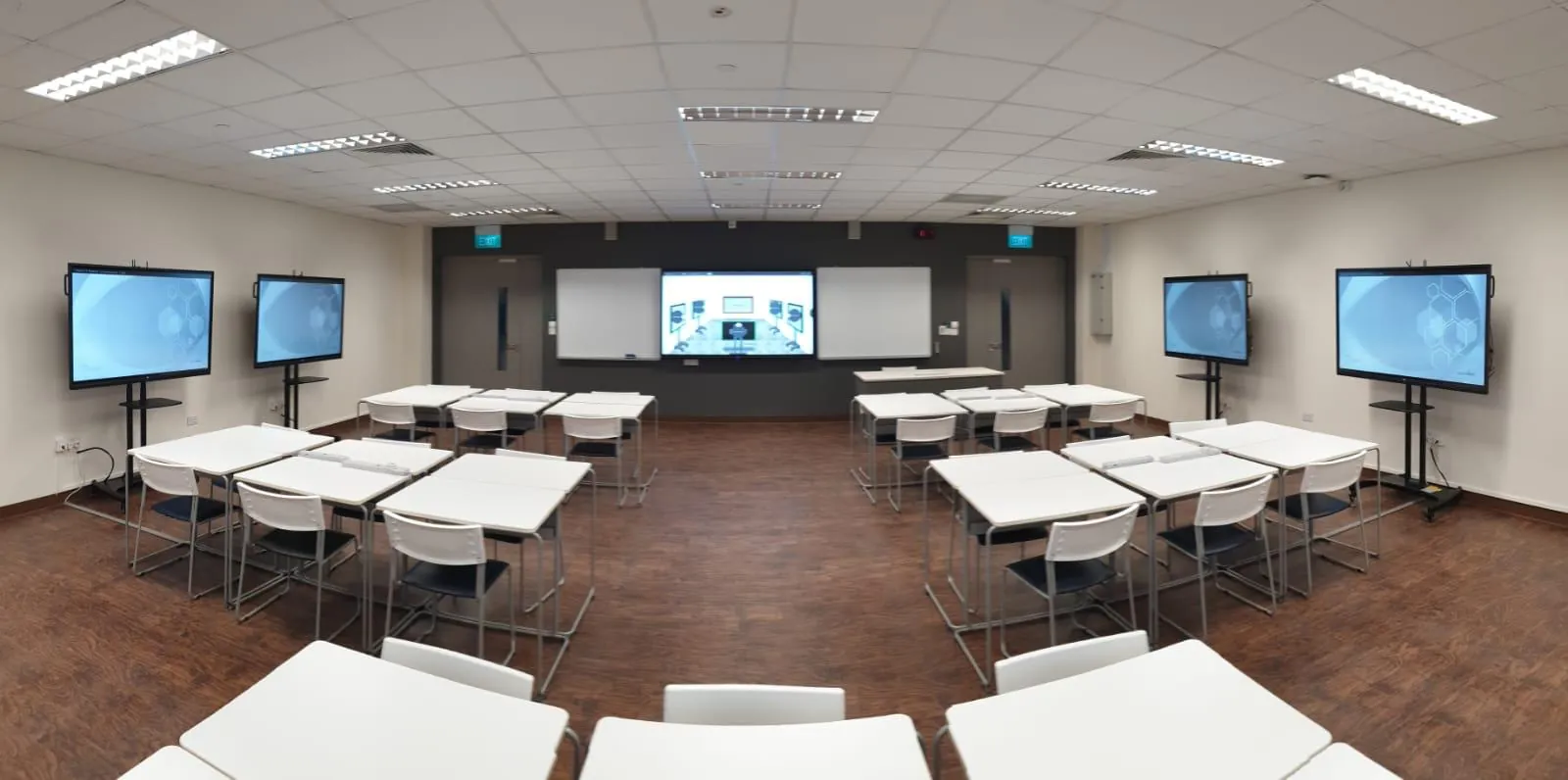 Classroom with teaching displays